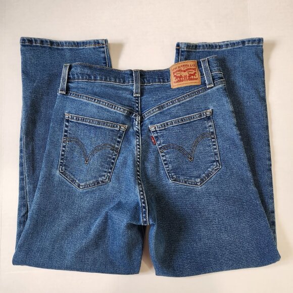 Levi's Ribcage Straight Ankle Jeans 28 Blue Buttonfly High Rise Stretch Denim - Picture 11 of 13